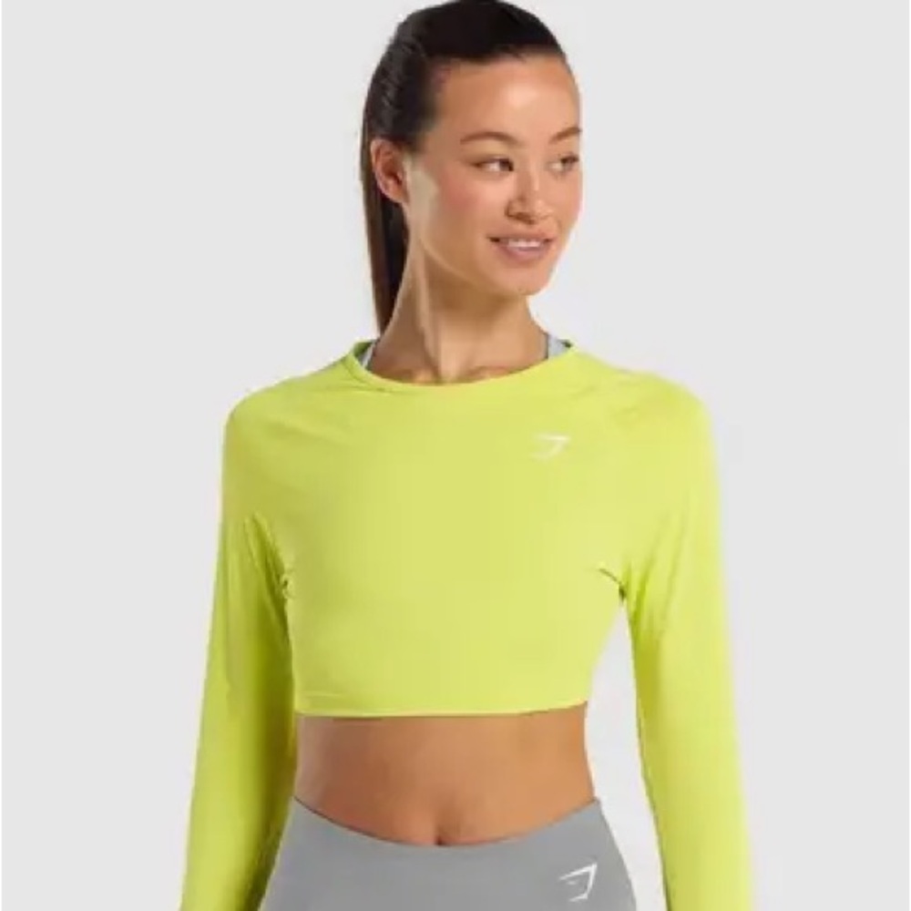 Gymshark Neon Yellow Long Sleeve Crop Top